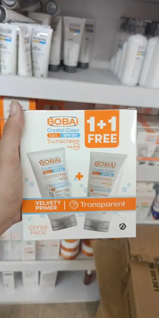 BOBAI Crystal Clear Gel SPF 50+ Sunscreen - حماية شفافة وبشرة مثالية قبل المكياج