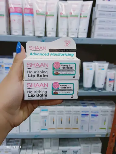 Shaan Nourishing Lip Balm - Advanced Moisturizing with Honey, Panthenol & Cocoa Butter SPF 30+