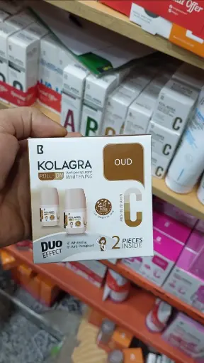 مزيل عرق كولاجرا رول أون للتفتيح ومضاد للتعرق برائحة العود (KOLAGRA Roll-On Antiperspirant Whitening OUD) 1+1