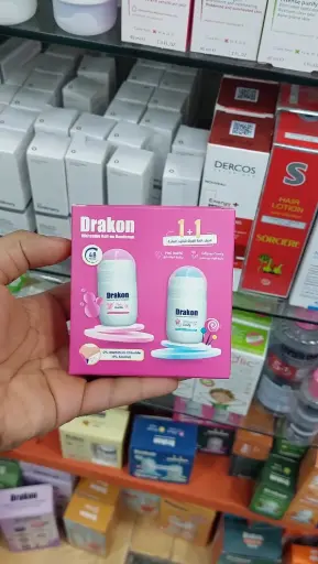 مزيل عرق دراكون رول أون مفتح للبشرة برائحة Pink Bubble (فقاعة وردية)، بعرض 1+1
