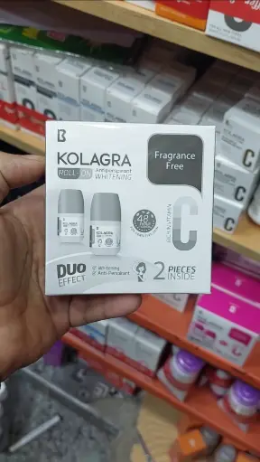 KOLAGRA Antiperspirant Roll On Whitening (Fragrance Free - Rich in Vitamin C)