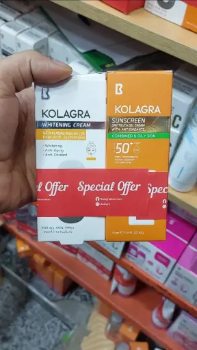 Kolagra Special Offer: Whitening Cream & Sunscreen Dry Touch SPF 50+
